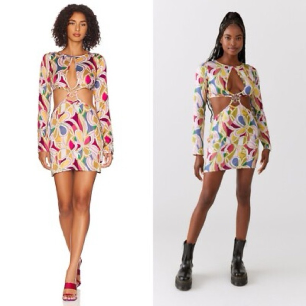 For Love and Lemons Thora Long Sleeve Mini Dress
